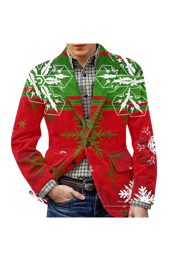 Men's Printed Corduroy Jacket with Warm Pockets and Suit Style, Casual Cardigan for Men, Ideal for Transitional Weather,Green 3XL