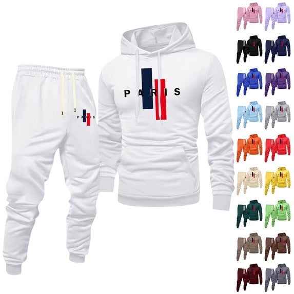 yuCgh Men's Printed Hoodie and Sweatpants Casual Sports Suit, Two-Piece Set with Graphic Design for Men's Athletic Wear, Comfortable for Running and Outdoor Activities,Red 3XL