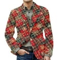 thumbnail image 1 of yuCgh Men's Ugly Christmas Corduroy Suit Jacket with Warm Pockets, Cardigan for Casual Holiday Wear, Festive Design for Parties,Multicolor 2XL, 1 of 4