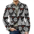 thumbnail image 1 of yuCgh Men's Ugly Christmas Print Corduroy Suit Jacket with Warm Pockets, Cardigan for Leisure Wear, Holiday Spirit in Style,Black L, 1 of 4