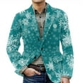 thumbnail image 1 of yuCgh Men's Ugly Christmas Print Corduroy Suit Jacket with Warm Pockets, Cardigan for Leisure Wear, Holiday Spirit in Style,Turquoise 2XL, 1 of 4