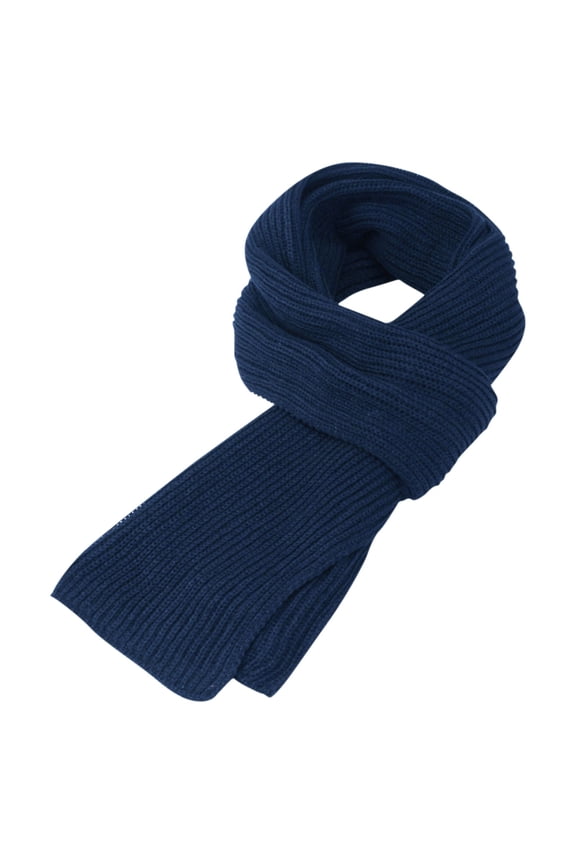 Men's Winter High-End Solid Color Warm Sweater Knitted Scarf, Wool Scarf for Men, Classic Winter Scarf, Gift Scarf for Him,Navy
