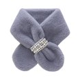 thumbnail image 1 of yuCgh Women's Fashion Pearl Scarf, Cute Plush Thickened Warm Cross Neck Scarf, Winter Neck Warmer, Soft Faux Fur Scarf, Women's Accessory Scarf,Light Gray, 1 of 3