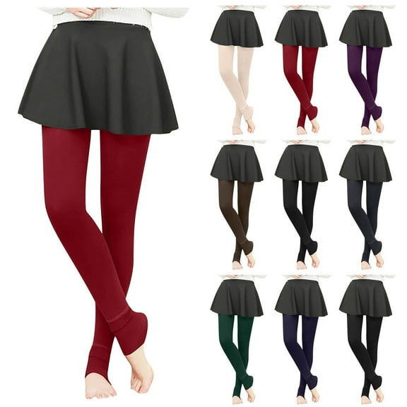 yuCgh Women's Plush and Thick Warm Foot Tights Jumpsuit Leggings, Pearl Fleece Material for Ultimate Comfort, Ideal for Winter Sports and Indoor Use,Navy One Size