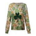 thumbnail image 1 of yuCgh Women's St. Patrick's Day Printed Long Sleeve Single Breasted Top, Casual Work Uniform, Nursing Shirt for Women,Ginger 3XL, 1 of 4