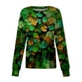 thumbnail image 1 of yuCgh Women's St. Patrick's Day Printed Long Sleeve Single Breasted Top, Casual Work Uniform, Nursing Shirt for Women,Green XL, 1 of 4