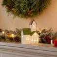 thumbnail image 1 of yuHome Christmas Lighted Snow House Ceramic Decor Ornament | Led Winter Village Tabletop Figurine with Glowing Window | Festive Holiday Mantel Shelf Windowsill Decoration for Home Winter Themed Party, 1 of 7