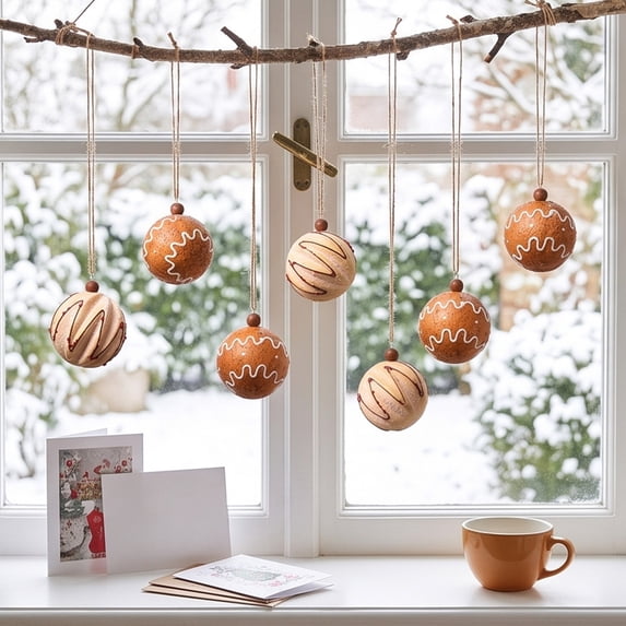 yuHome Christmas Tree Ornament Balls 6 Pack 3.2 Inch Foam Christmas Ball Pendant Set for Tree Decorations Holiday Hanging Ornaments for Home Party Decor Festive Christmas Tree Hanging Decorations