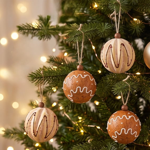 yuHome Christmas Tree Ornament Balls 6 Pack 3.2 Inch Foam Christmas Ball Pendant Set for Tree Decorations Holiday Hanging Ornaments for Home Party Decor Festive Christmas Tree Hanging Decorations