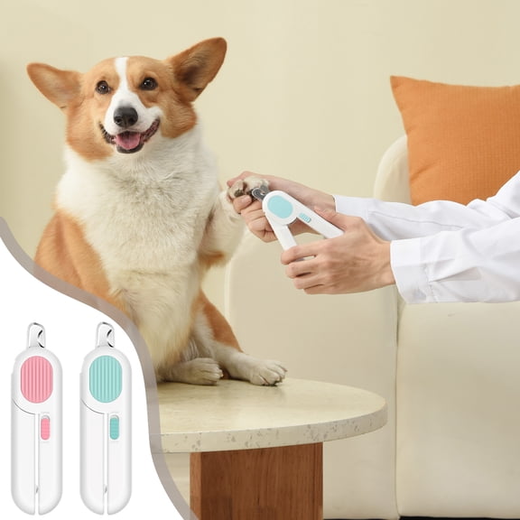yuHome Led Pet Nail Clippers with Nail Catcher | Lever Style Lighted Claw Cutter for Cats and Dogs | Stainless Steel Blade | Visible Inner Line Design | Safe Trimming for Small To Medium Pets