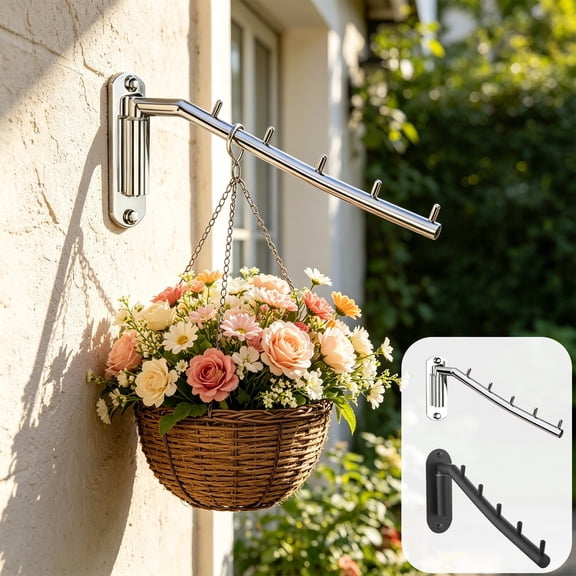 yuHome Stainless Steel Rotating Movable Coat Hooks | Swingable Foldable Clothes Hangers | Multi-Hook Wall Mount Hanger | Rustproof Heavy Duty Organizer for Hotel Balcony Bathroom Outdoor Garden
