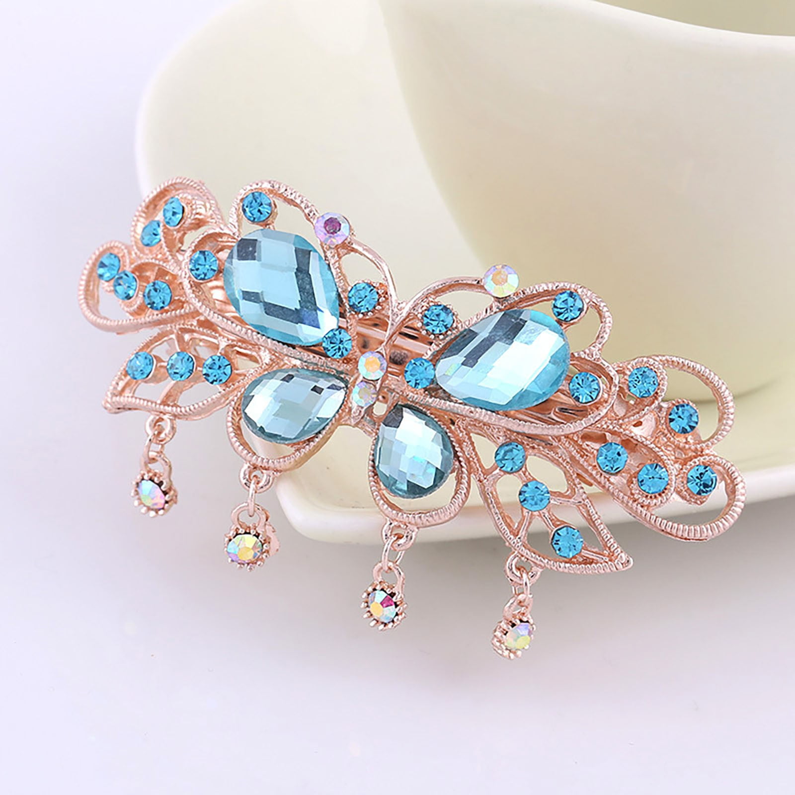 CRYSTAL HAIR CLAW SMALL COOL BLUE CRYSTAL HAIR CLAW SMALL COOL BLUE