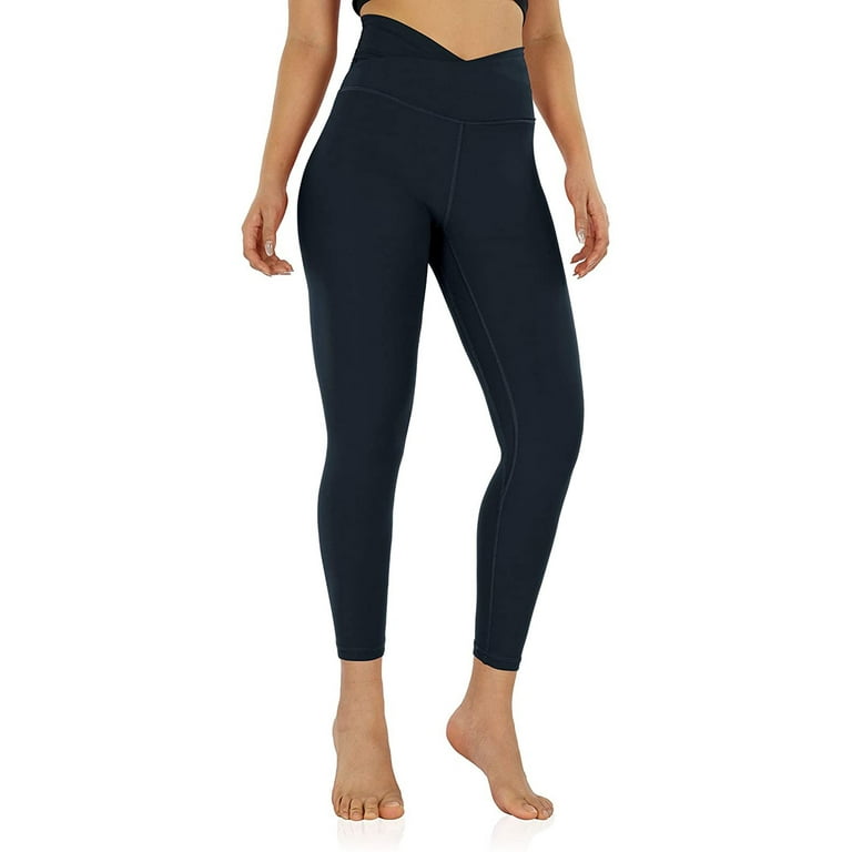 yubnlvae yoga pants women's cross waist yoga leggings with inner pocket  workout running tights pants