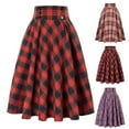 thumbnail image 1 of yueewhu Plaid Skirt for Womens High Waist Aline Pleated Midi Skirts (Rose Gold, XXL), 1 of 8