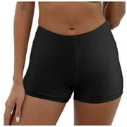 yueewhu Swim Short for Women Swim Bottom Swimsuit Boyshort Bathing Suit Bottoms Tankini Swimwear Board Shorts Black, M