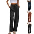 thumbnail image 1 of yueewhu Wide Leg Dress Pants Women's High Waisted Dressy Trousers (Black, L), 1 of 6