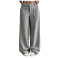 thumbnail image 1 of yueewhu Women's Casual Pants Corduroy Straight Leg Lounge Pants Plain Loose Trousers Fashion Long Pants (Grey, S), 1 of 6
