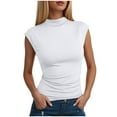 thumbnail image 1 of yueewhu Women's Going Out Basic Tank Tops Mock Neck Spring Clothes Sleeveless Cute Shirts Summer Y2K Sexy Outfits 2026 (White, L), 1 of 6