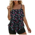 thumbnail image 1 of yueewhu Women's Tankini Swimsuits with Shorts Ruffled Tummy Control Bathing Suits Modest 2026 Swimwear (Multicolour, XXL), 1 of 8