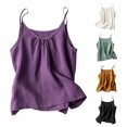 thumbnail image 1 of yueewhu Womens Tank Tops Summer Casual Sleeveless V Neck Camisole Loose Fit Spaghetti Strap Cami Shirts (Purple, 3XL), 1 of 4