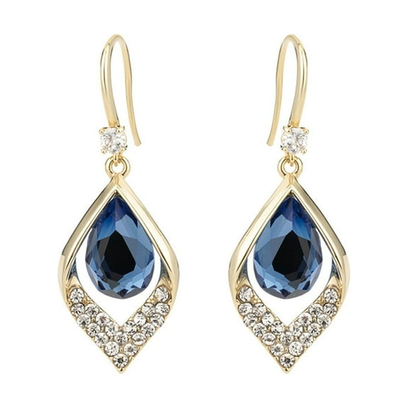 yuehao accessories earrings synthetic women's earrings diamond earrings drop geometric earrings blue