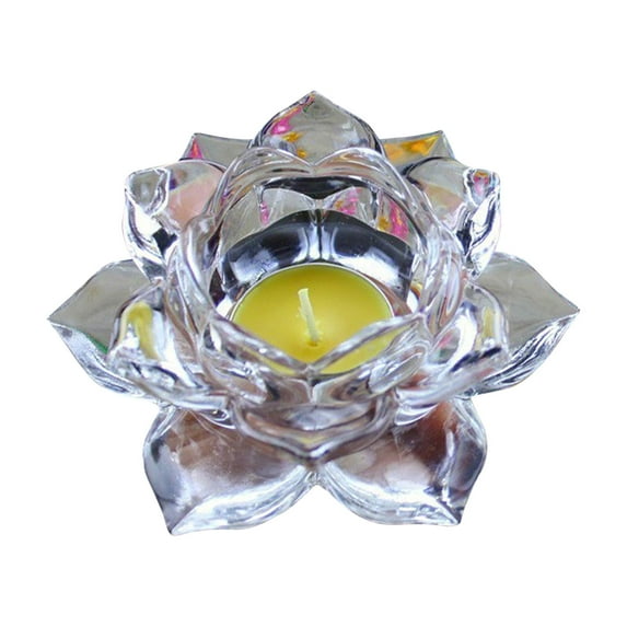 yuehao candles or holders 8 colors glass lotu flower candle tea light holder buddhist candlestick home decor