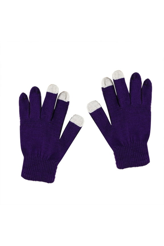 gloves mittens slip solid men's and women's show knitted gloves wool non finger gloves cycling color stretch gloves purple