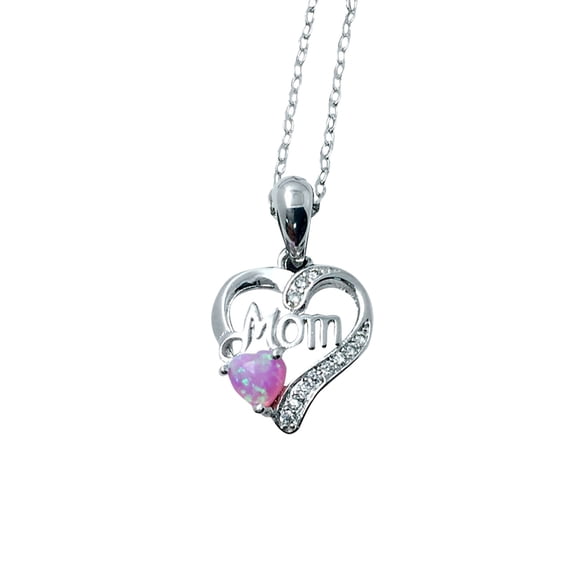 yuehao necklaces & pendants mom letter heart pendant mother's day birthday gift necklace c