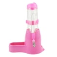 thumbnail image 1 of yuehao pet supplies 3 in 1 hamster water bottle holder 125ml dispenser with base hut small pet pink, 1 of 1