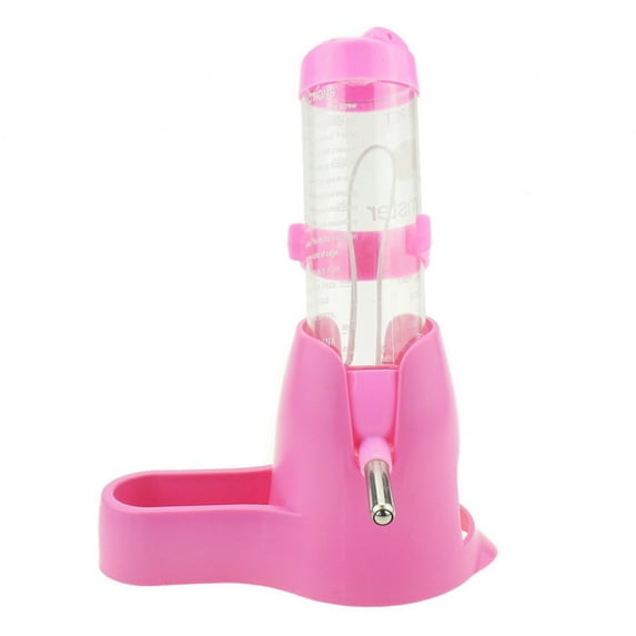 yuehao pet supplies 3 in 1 hamster water bottle holder 125ml dispenser with base hut small pet pink