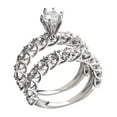 thumbnail image 1 of yuehao rings 2 in 1 women white stone ring set wedding engagement jewelry gift b, 1 of 4