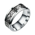 thumbnail image 1 of yuehao rings dragon stainless ring steel dragon titanium steel ring golden with silver rings, 1 of 8