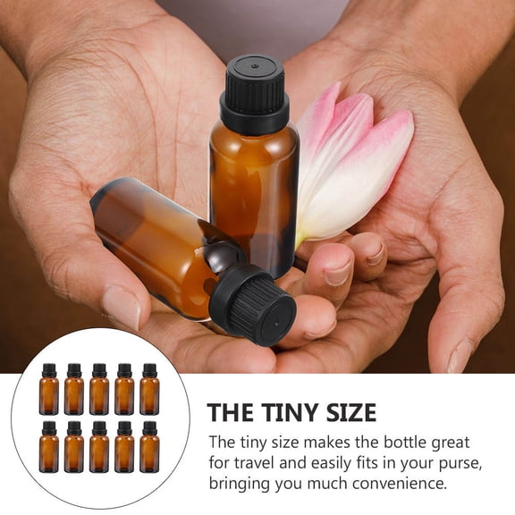 ULTNICE Mini Dropper Bottles Light Brown Glass 10Pcs Portable for Users