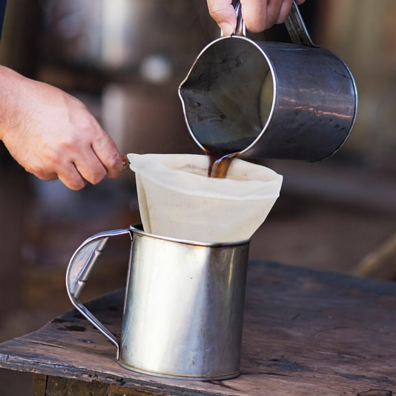 yuehuaidai 1pc Coffee Filter with Wood Handle Coffee Strainer Bag (Assorted Color)