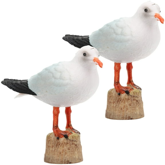 yuehuaidai 2 Pcs Red-billed Model Home Decor Bird Statue Atmosphere Ornament Nautical Ornament Seagull Bird Ornament Man