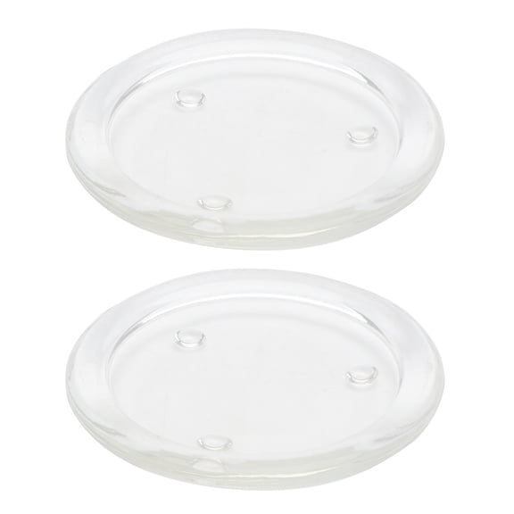 yuehuaidai 2Pcs Simple Glass Candlestick Round Desktop Candle Cup Home Decor Transparent