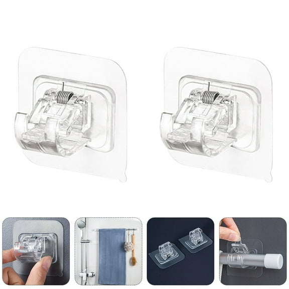 ULTNICE Curtain Rod Clips Transparent Hang Curtains Without Drilling 4Pcs