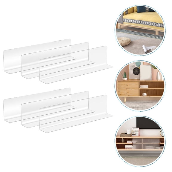 ULTNICE 6Pcs Transparent Plastic Shelf Dividers for Closet Organization with Stable Base for Home Use