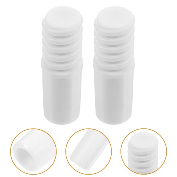 ULTNICE Broom Handle Repair End Threaded Tip Plastic 2Pcs 2.2x0.6x0.6in