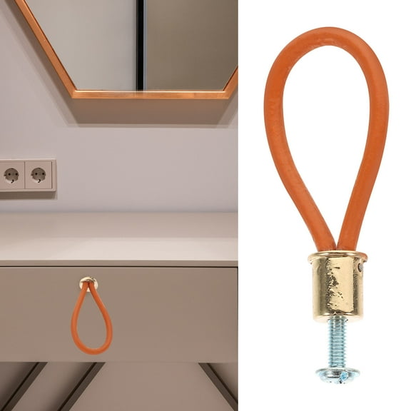 yuehuaidai Single Leather Handle Attic Door Pull Rope Barn Handles Knob