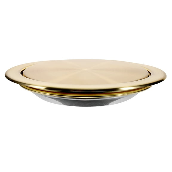 ULTNICE Garbage Bin Lid Trash Can Lid Golden 430 Stainless Steel 1Set