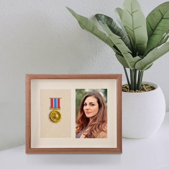 ULTNICE Medal Display Holder Medal Holder Frame Coffee Wood 1Pcs