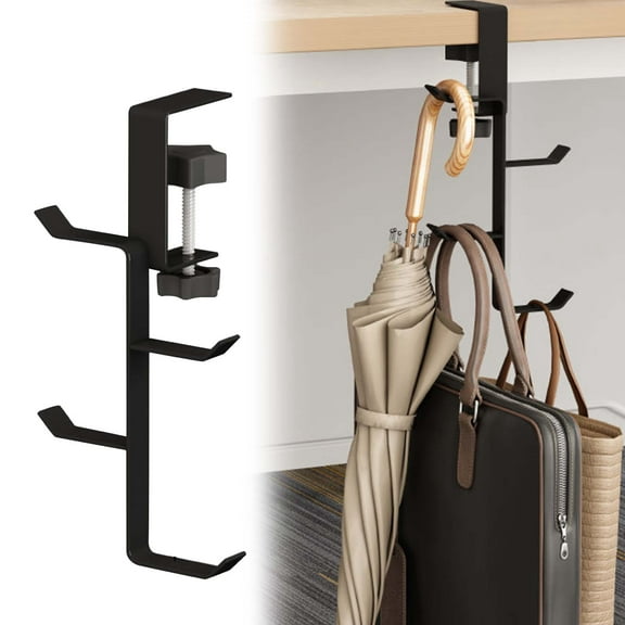 yuequn Clearance Wall Hooks,Desk Mount Bag Holder Hook Clamp On Backpack Hanger Portable Desk Mount Headphones Holder Reduce Desk Clutter For Table Desk Under Counter
