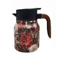 thumbnail image 1 of yujian Kitchen Supplies Floral Insulated Stainless Steel Coffee Carafe with Wooden Handle, 1.5L Thermal Pitcher for Hot & Cold Beverages, 1 of 5