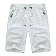 yukaichen Casual Drawstring Zipper Pockets Bermuda Shorts