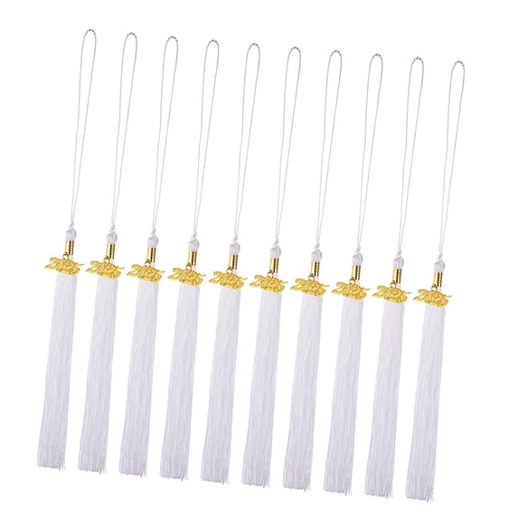 yuksok 10Pcs Graduation Tassels 2025 Souvenir Party Supplies Graduation Cap Tassels white