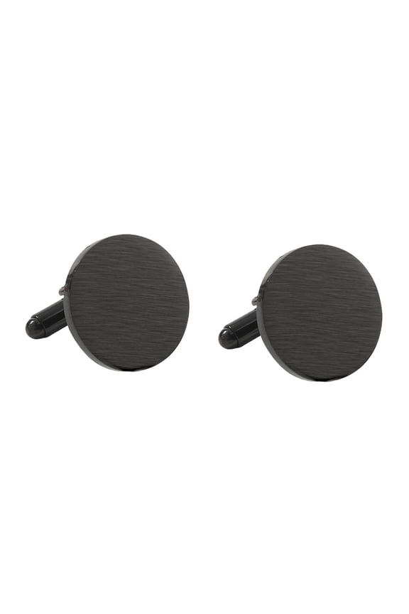 1Pair Cufflinks for Mens Tuxedo Shirt Cufflinks Round Dress Shirt Cuff Links Black