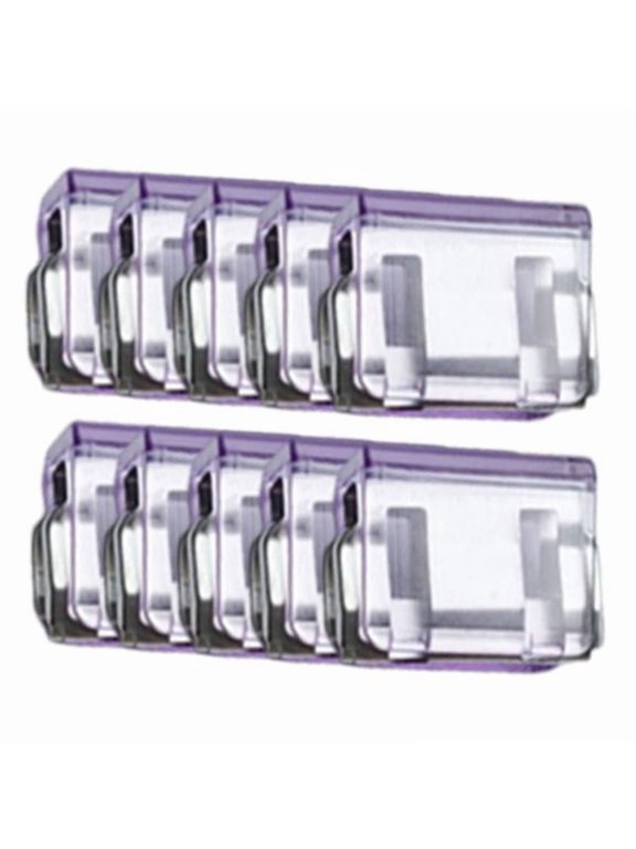 2x10x Trouser Leg Fixing Clips Premium Multipurpose Practical Pants Hems Clips Purple Transparent 2 Pcs