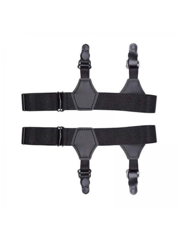 2xSock Garters Comfortable Sock Clip with Double Metal Buckle Knee Socks Stays Black Clip