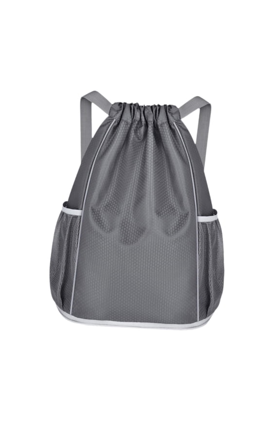 Basketball Backpack Large Capacity Drawstring Bag for Beach Outdoor Football Gray